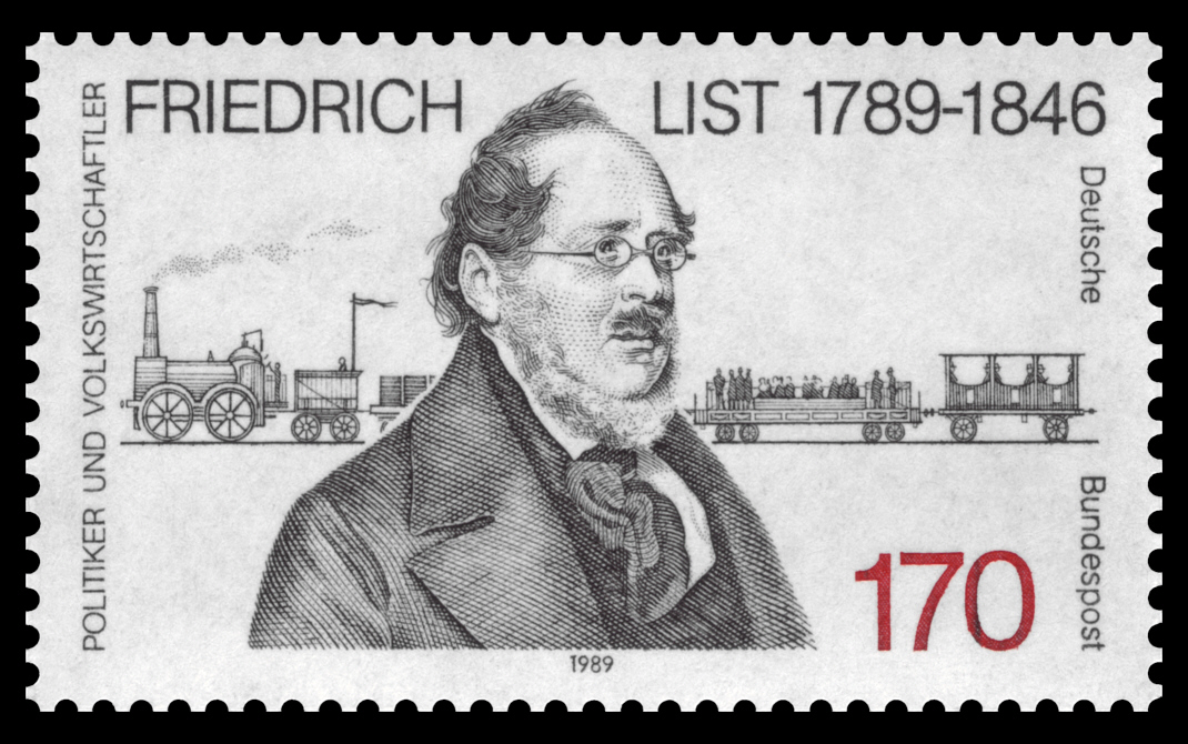 Briefmarke: Friedrich List, von Deutsche Bundespost - scanned by NobbiP, Gemeinfrei, https://commons.wikimedia.org/w/index.php?curid=12385425